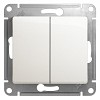 GLOSSA Выключатель двухклавишный схема 5 перламутр в рамку Systeme (Schneider) (GSL000651)