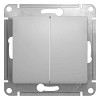 GLOSSA Выключатель двухклавишный в рамку алюминий сх.5 Systeme (Schneider) (GSL000351)
