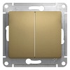 GLOSSA Выключатель двухклавишный в рамку титан сх.5 Systeme (Schneider) (GSL000451)