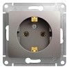GLOSSA розетка с заземлением платина Systeme (Schneider) (GSL001243)