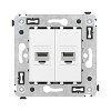 Avanti Компьютерная розетка RJ-45 без шторки в    стену, кат.5е двойная, Белое облако DKC 