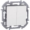 Выключатель двухклавишный - Legrand Inspiria - 10А 250В безвинтовые зажимы - белый (673620
