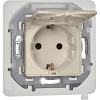 Розетка 2К+З IP 44 с откидной крышкой и шторками немецкий стандарт 16 А 250 В~ INSPIRIA слоновая кость LEGRAND (673741)