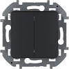 Выключатель двухклавишный INSPIRIA 10 AX 250 В~ антрацит LEGRAND (673623)