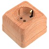 Розетка 2П+3 открытой установки IP20 16А 250В (керамика) сосна Альфа General