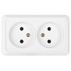 Розетка двойная 2П открытой установки IP20 10А 250В (керамика) белая  Альфа General