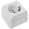 Розетка 2П+3 открытой установки IP20 16А 250В (керамика) белая Альфа General