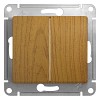 GLOSSA Выключатель двухклавишный в рамку дуб схема 5 Systeme (Schneider) (GSL000551)