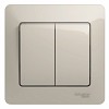 GLOSSA Выключатель двухклавишный в сборе схема 5 молочный Systeme (Schneider) (GSL000952)