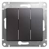 GLOSSA Выключатель трехклавишный схема 3 графит Systeme (Schneider) (GSL001331)