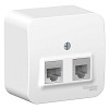 Розетка BLANCA наружная двойная компьютерная RJ45+телефонная RJ11, кат.5e, с изолирующей пластиной, белый Systeme (Schneider) (BLNIA045111)