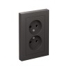 ATLASDESIGN РОЗЕТКА двойная без заземления,16А, в сборе, БАЗАЛЬТ Systeme (Schneider) (ATN0