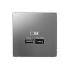 ARTGALLERY USB розетка A + тип-C 45Вт высокоскор.заряд. QC, PD, механизм, сталь Systeme (S