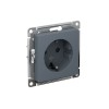 Розетка ATLASDESIGN с заземлением со шторками 16А механизм грифель Systeme (Schneider) (AT