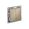 Переключатель двухклавишный ATLASDESIGN схема 6 10АХ механизм шампань Systeme (Schneider) (ATN000565)