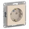 Розетка ATLASDESIGN с заземлением со шторками 16А механизм бежевый Systeme (Schneider) (AT