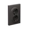 ATLASDESIGN РОЗЕТКА двойная с заземлением, 16А, в сборе, БАЗАЛЬТ Systeme (Schneider) (ATN0
