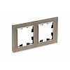 Рамка двухпостовая ATLASDESIGN NATURE, ОРГАНИЧЕСКОЕ СТЕКЛО ШАМПАНЬ Systeme (Schneider) (AT