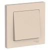 Выключатель одноклавишный ATLASDESIGN схема 1 10АХ в сборе бежевый Systeme (Schneider) (AT