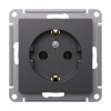 ATLASDESIGN РОЗЕТКА с заземлением, 16А, механизм, БАЗАЛЬТ Systeme (Schneider) (ATN001443)