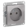 Розетка ATLASDESIGN без заземления 16А механизм алюминий Systeme (Schneider) (ATN000341)