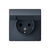 ARTGALLERY розетка с заземл. со шторк. с крышкой, 16А, IP20, механизм, грифель Systeme (Sc