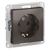Розетка ATLASDESIGN с заземлением 16А механизм мокко Systeme (Schneider) (ATN000643)
