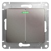 GLOSSA Выключатель двухклавишный с подсветкой схема 5а платина Systeme (Schneider) (GSL001