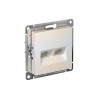 Розетка ATLASDESIGN двойная компьютерная RJ45+RJ45 категория 5E механизм жемчуг Systeme (Schneider) (ATN000485)