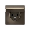ARTGALLERY розетка с заземл. со шторк. с крышкой, 16А, IP20, механизм, мокко Systeme (Schn