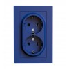 ATLASDESIGN РОЗЕТКА двойная с заземлением, 16А, в сборе, АКВАМАРИН Systeme (Schneider) (AT