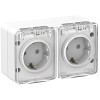 AtlasDesign Profi54 розетка двойная с заземлением со шторками IP54 16А 250B, БЕЛЫЙ, Россия Systeme (Schneider) (ATN540126)