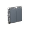 Выключатель двухклавишный ATLASDESIGN схема 5 10АХ механизм грифель Systeme (Schneider) (A