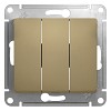 GLOSSA Выключатель трехклавишный в рамку титан сх.3 Systeme (Schneider) (GSL000431)
