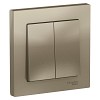 Выключатель двухклавишный ATLASDESIGN схема 5 10АХ в сборе шампань Systeme (Schneider) (AT