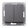 ATLASDESIGN 2-клавишный ВЫКЛЮЧАТЕЛЬ, сх.5, 10АХ, механизм, БАЗАЛЬТ Systeme (Schneider) (AT