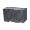 AtlasDesign Profi54 розетка двойная с заземлением со шторками IP54 16А 250B, АНТРАЦИТ, Россия Systeme (Schneider) (ATN544026)