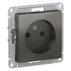 Розетка ATLASDESIGN без заземления 16А механизм сталь Systeme (Schneider) (ATN000941)
