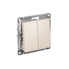 Выключатель двухклавишный ATLASDESIGN схема 5 10АХ механизм бежевый Systeme (Schneider) (A