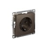 Розетка ATLASDESIGN с заземлением со шторками 16А механизм мокко Systeme (Schneider) (ATN0
