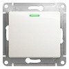 GLOSSA Переключатель одноклавишный с подсветкой сх.6а перламутр в рамку Systeme (Schneider