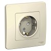 BLANCA скрытой установки розетка с заземлением со шторками, 16А, 250В, молочный Systeme (S
