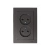 Розетка ATLASDESIGN двойная без заземления 16А в сборе мокко Systeme (Schneider) (ATN00062