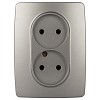 12-2107-16  Розетка ЭРА Серия 12 12-2107-16 двойная 2X2P 16А-250В титан