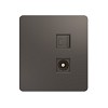 Розетка ROUND компьютерная RJ45 кат6 + TV с/у титан KRANZ