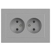 6-204-03 Розетка Intro Accent 6-204-03 двойная 2х2P 16А-250В IP20 СУ AL/CU алюминий