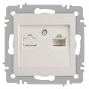 6-303-06 Розетка Intro Accent 6-303-06 информационная RJ45 IP20 СУ перламутр