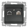 6-303-07 Розетка Intro Accent 6-303-07 информационная RJ45 IP20 СУ графит
