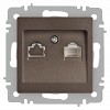 6-303-08 Розетка Intro Accent 6-303-08 информационная RJ45 IP20 СУ бронза