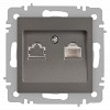 6-303-09 Розетка Intro Accent 6-303-09 информационная RJ45 IP20 СУ титан